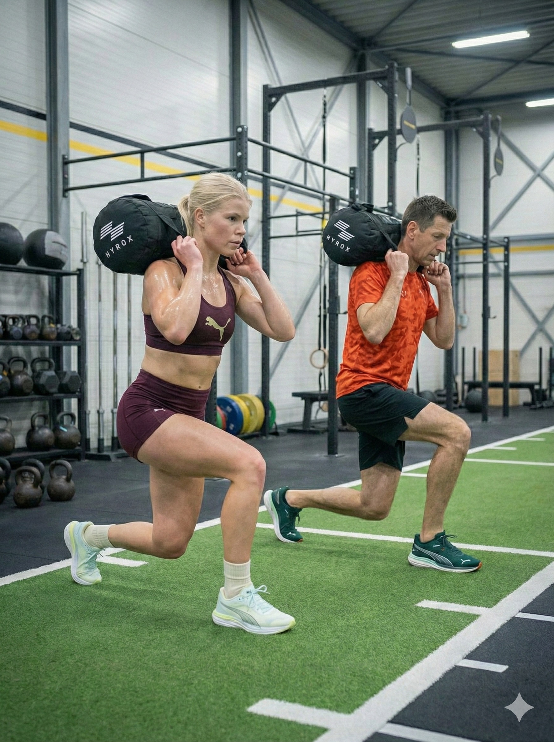 Atleta realizando entrenamiento de trineo estilo Hyrox